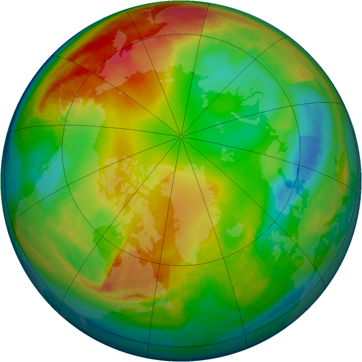 Arctic ozone map for 17 January 2001